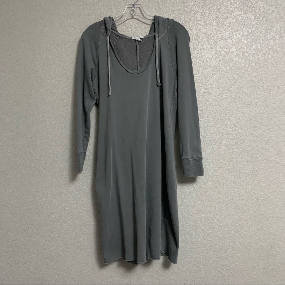 James Perse Hoodie Sweatshirt Dress Womens 3/L Raglan French Terry Athleisure - Picture 2 of 16